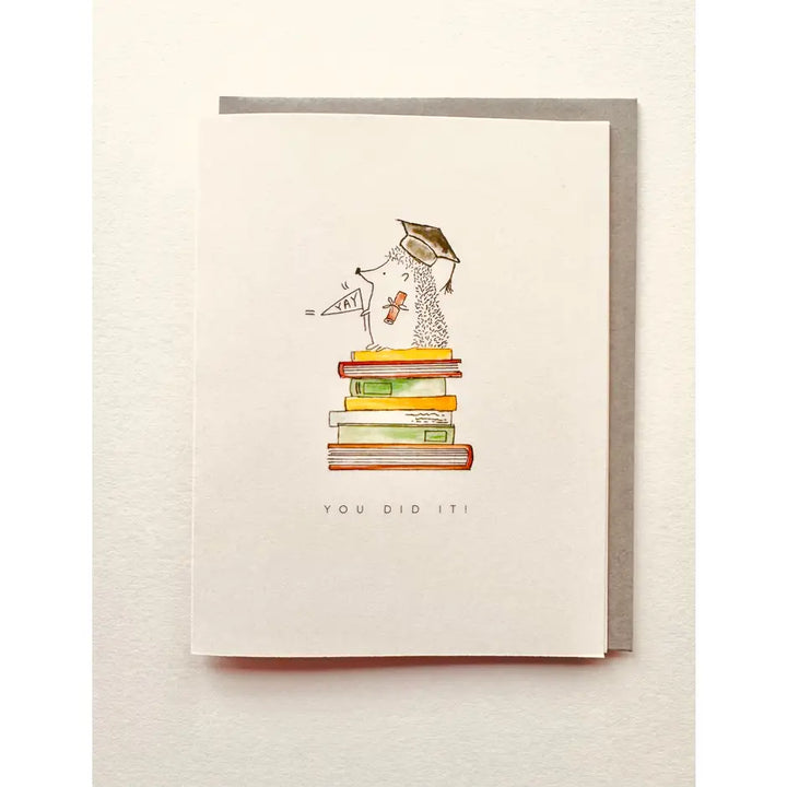 Hedgehog Graduation Card