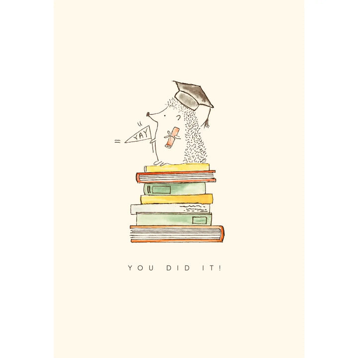 Hedgehog Graduation Card