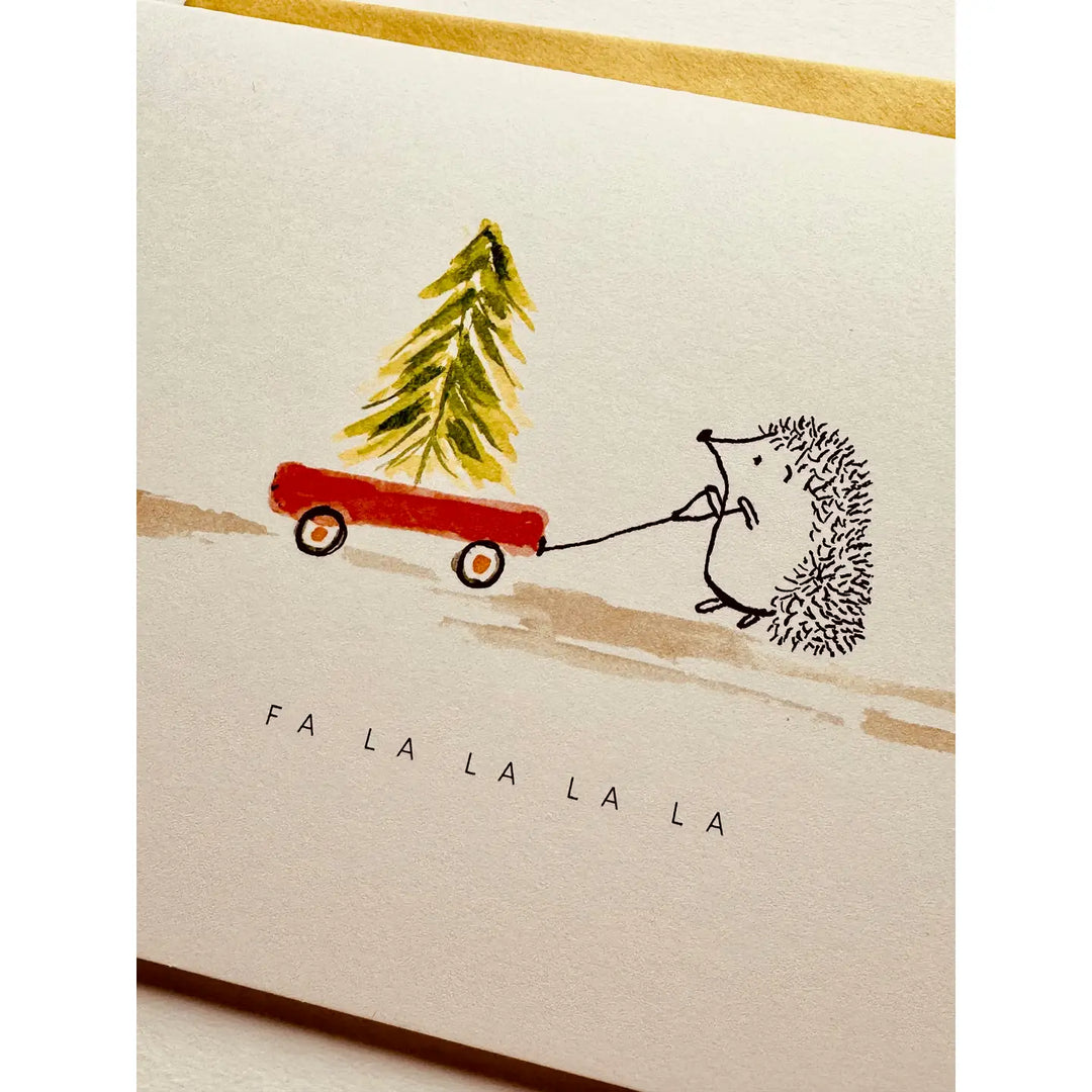 Hedgehog Fa La La Holiday Card