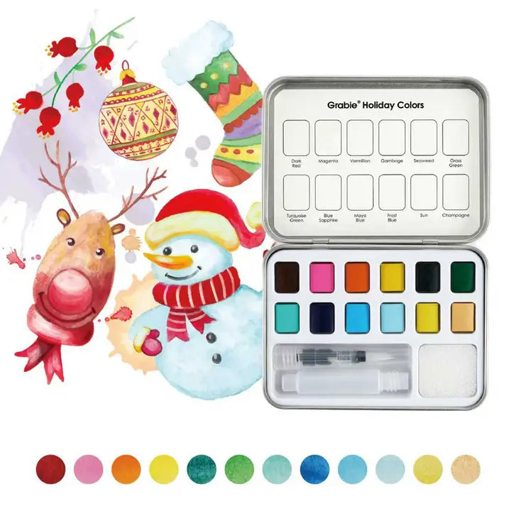 Watercolor Coloring Club Box - Holiday-Themed