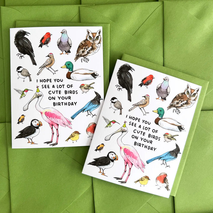 Hope You See A Lot of Cute Birds On Your Birthday Card