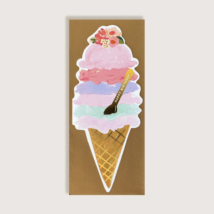 Ice Cream Cone Happy Birthday Card