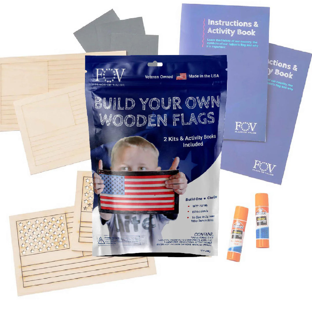 Kid's Build Your Own Wooden Flag Set