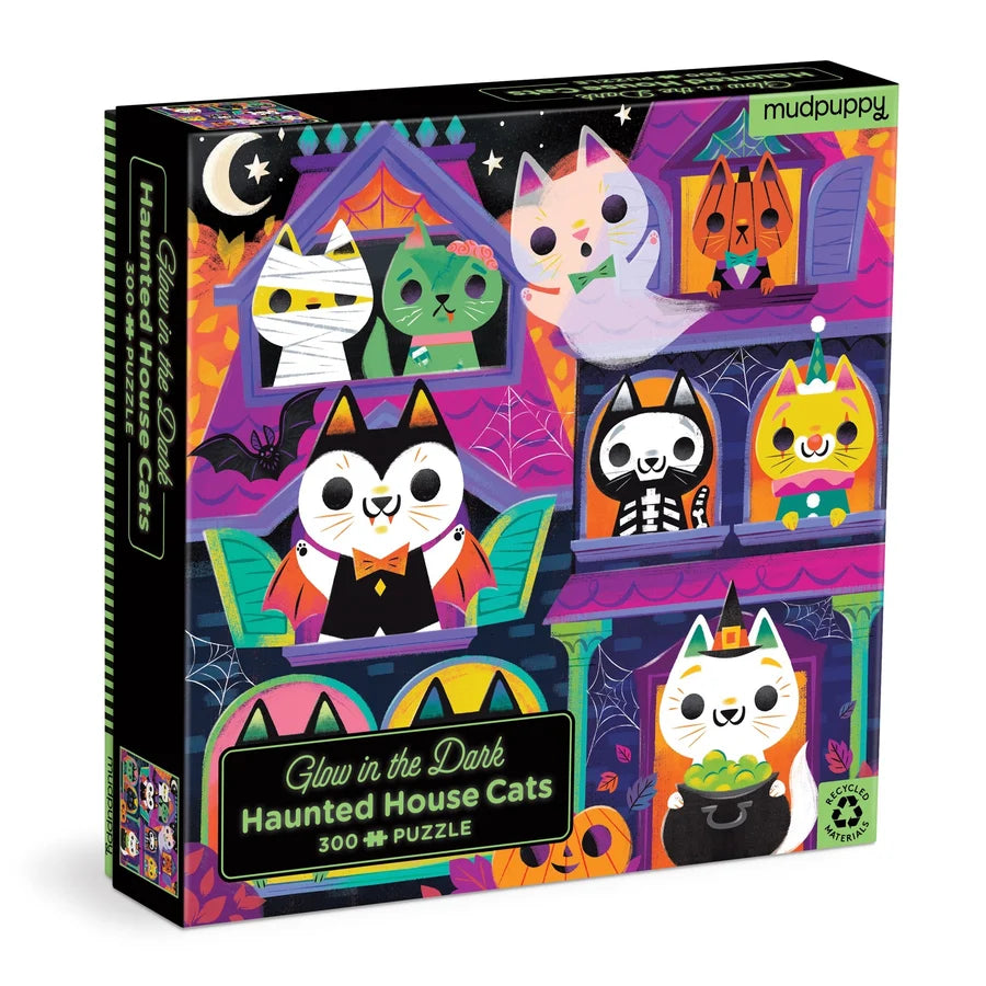 Glow in the Dark Haunted House Cats Puzzle