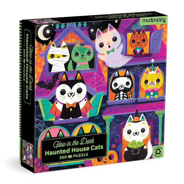 Glow in the Dark Haunted House Cats Puzzle