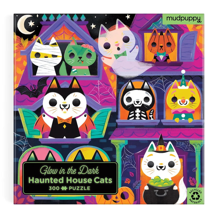 Glow in the Dark Haunted House Cats Puzzle