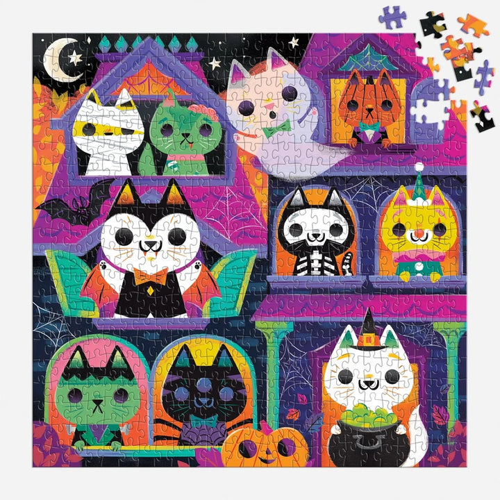Glow in the Dark Haunted House Cats Puzzle