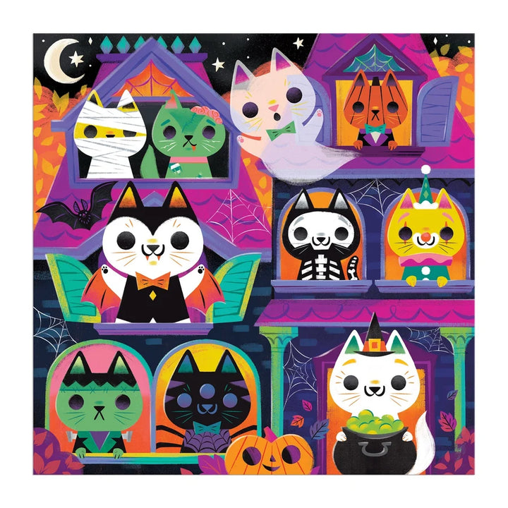 Glow in the Dark Haunted House Cats Puzzle