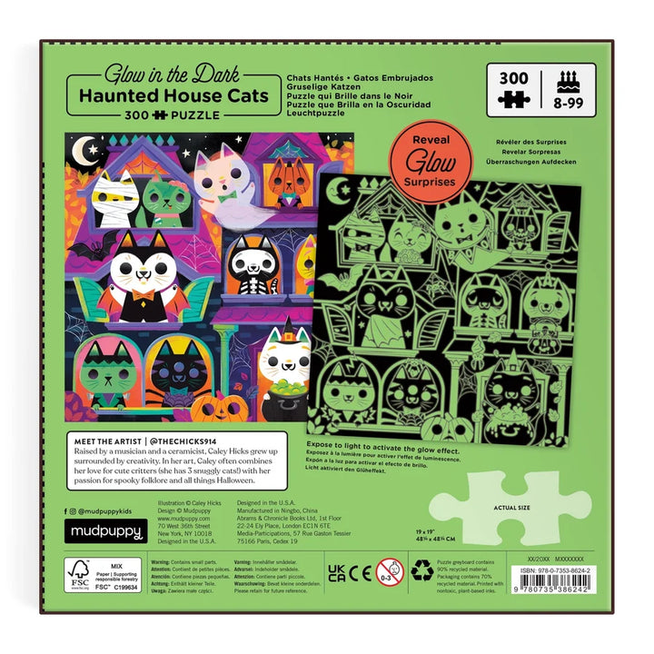 Glow in the Dark Haunted House Cats Puzzle