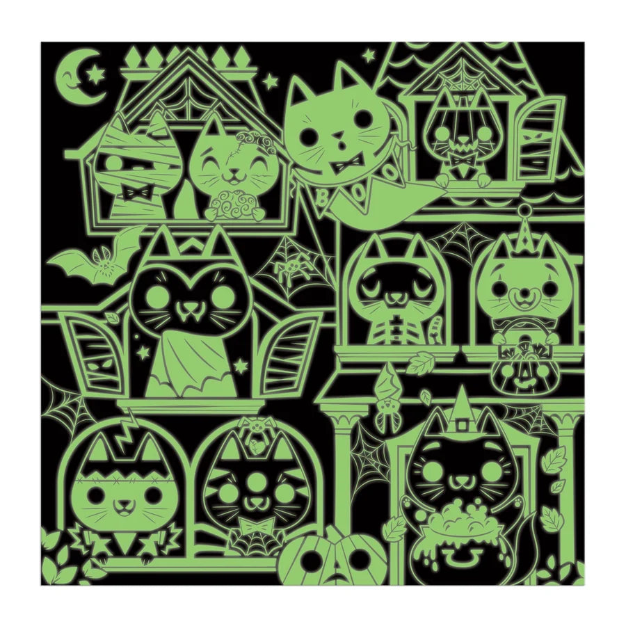 Glow in the Dark Haunted House Cats Puzzle