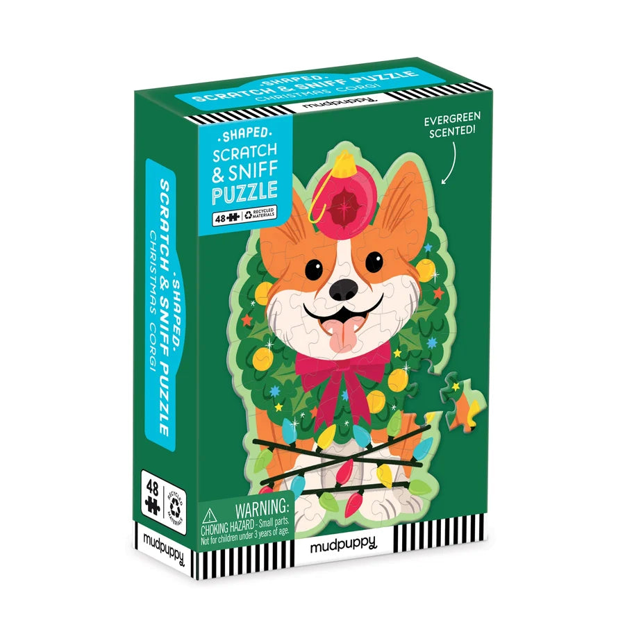 Scratch and Sniff Christmas Corgi Puzzle