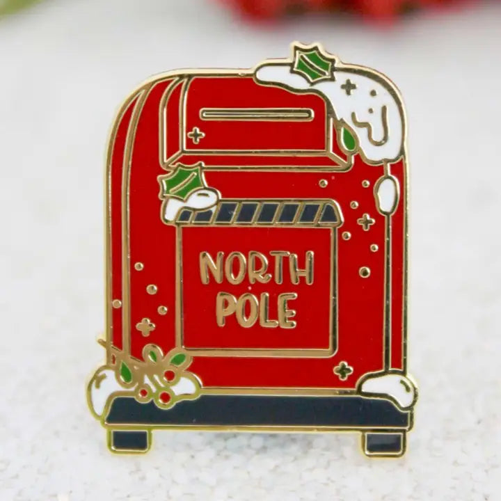 North Pole Mailbox Enamel Pin
