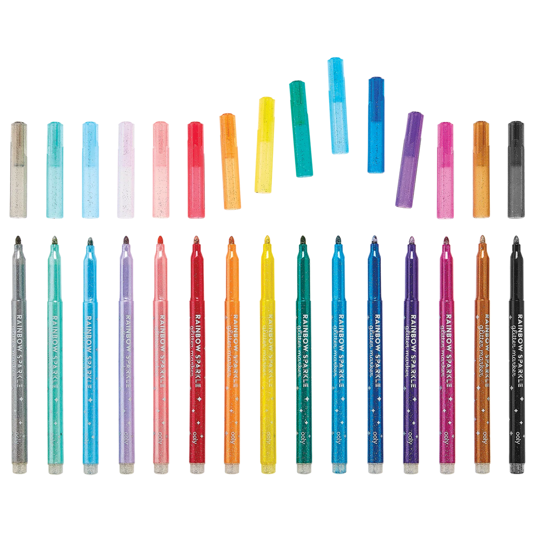Rainbow Sparkle Glitter Markers