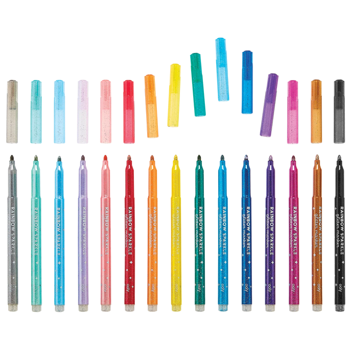 Rainbow Sparkle Glitter Markers