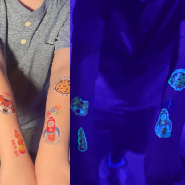 Tattoo-Palooza Glow in the Dark Temporary Tattoos - Bright & Funny