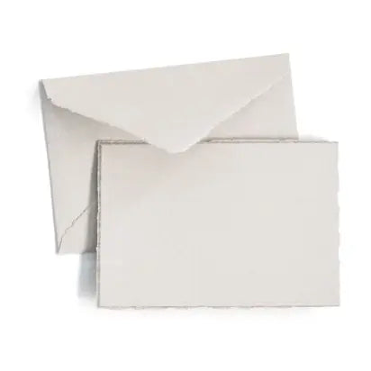 Original Crown Mill Classic Laid Deckle Edge Small Note Card Gold Box