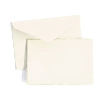 Original Crown Mill Classic Laid Deckle Edge Small Note Card Gold Box