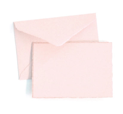 Original Crown Mill Classic Laid Deckle Edge Small Note Card Gold Box