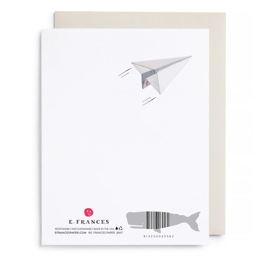 Paper Airplane I Wish You Weren't So Far Away Card