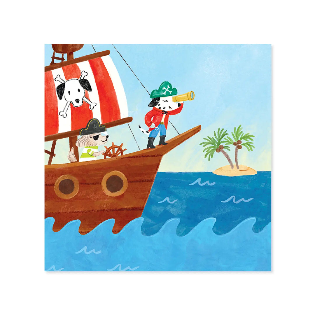 Pirate Dogs Birthday Treasures Pop-up Card