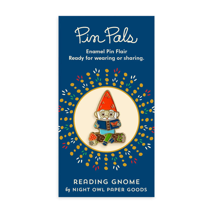 Reading Gnome Enamel Pin