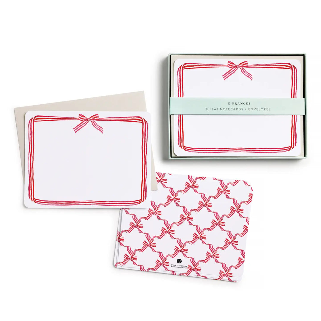 Red Ribbon Candy Flat Notes (Set of 8)
