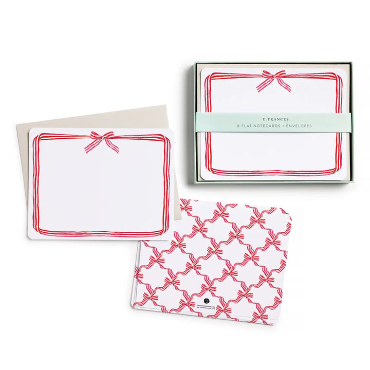 Red Ribbon Candy Flat Notes (Set of 8)
