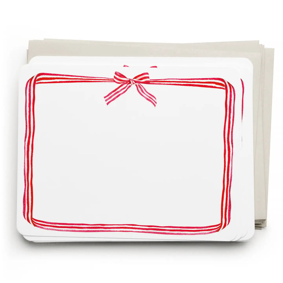 Red Ribbon Candy Flat Notes (Set of 8)
