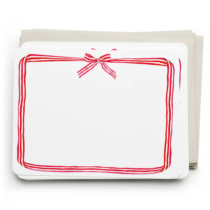 Red Ribbon Candy Flat Notes (Set of 8)