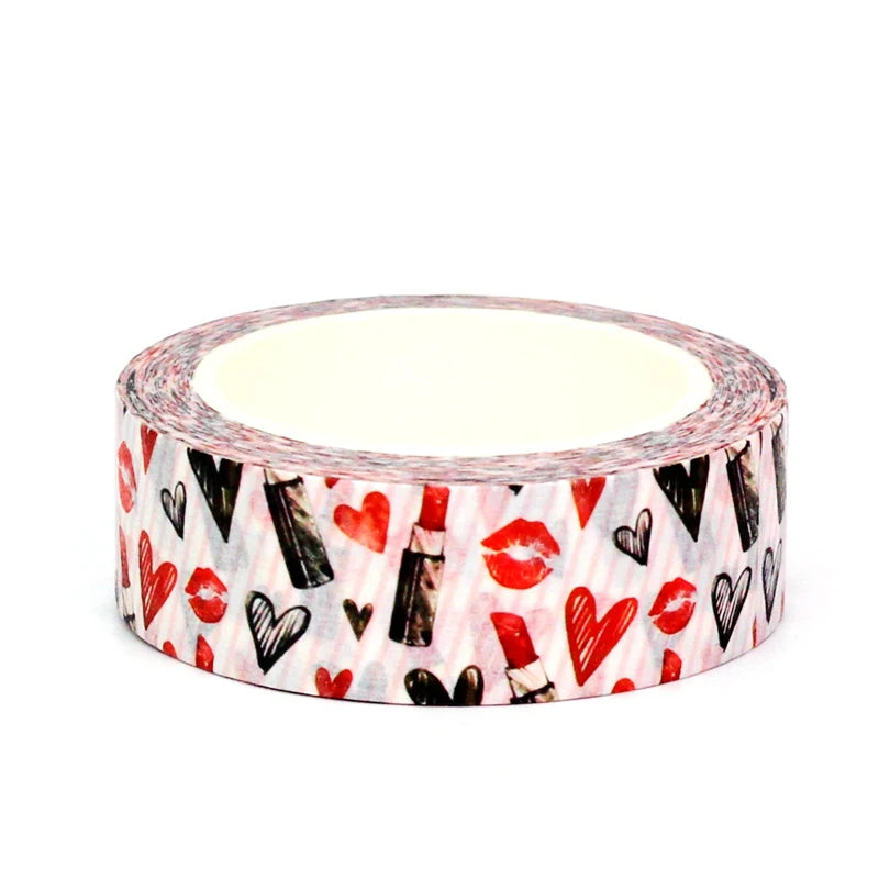Hearts and Lipstick Washi Tape