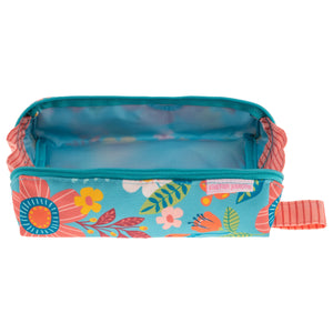 All Over Print Pencil Pouch - Turquoise Floral