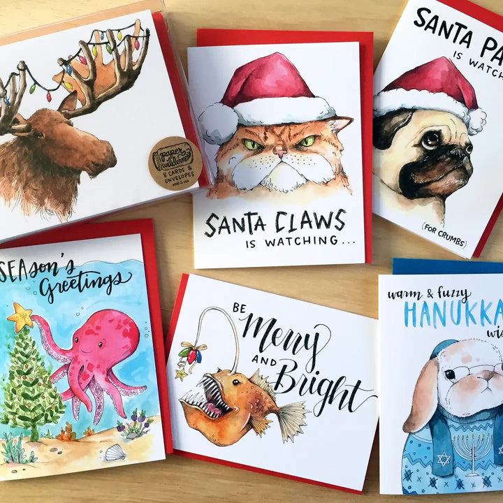 Santa Claws Cat Holiday Card
