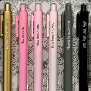 Antisocial Butterfly Quotable Gel Pens