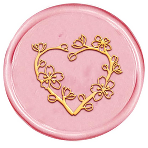 Wax Seal Stamp - Cherry Blossom Heart