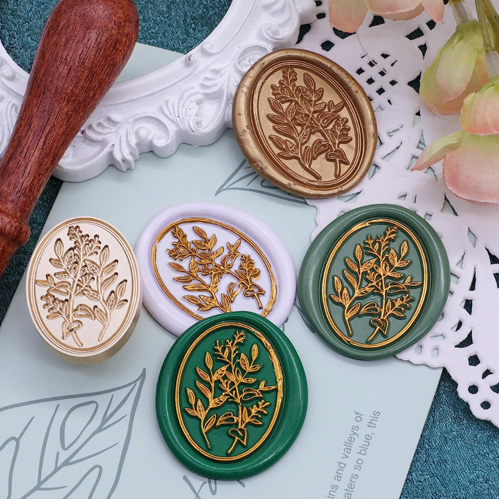 Wax Seal Stamp - Oval Branches