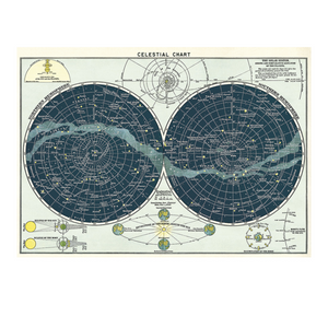 Cavallini Flat Wrap - Celestial Chart