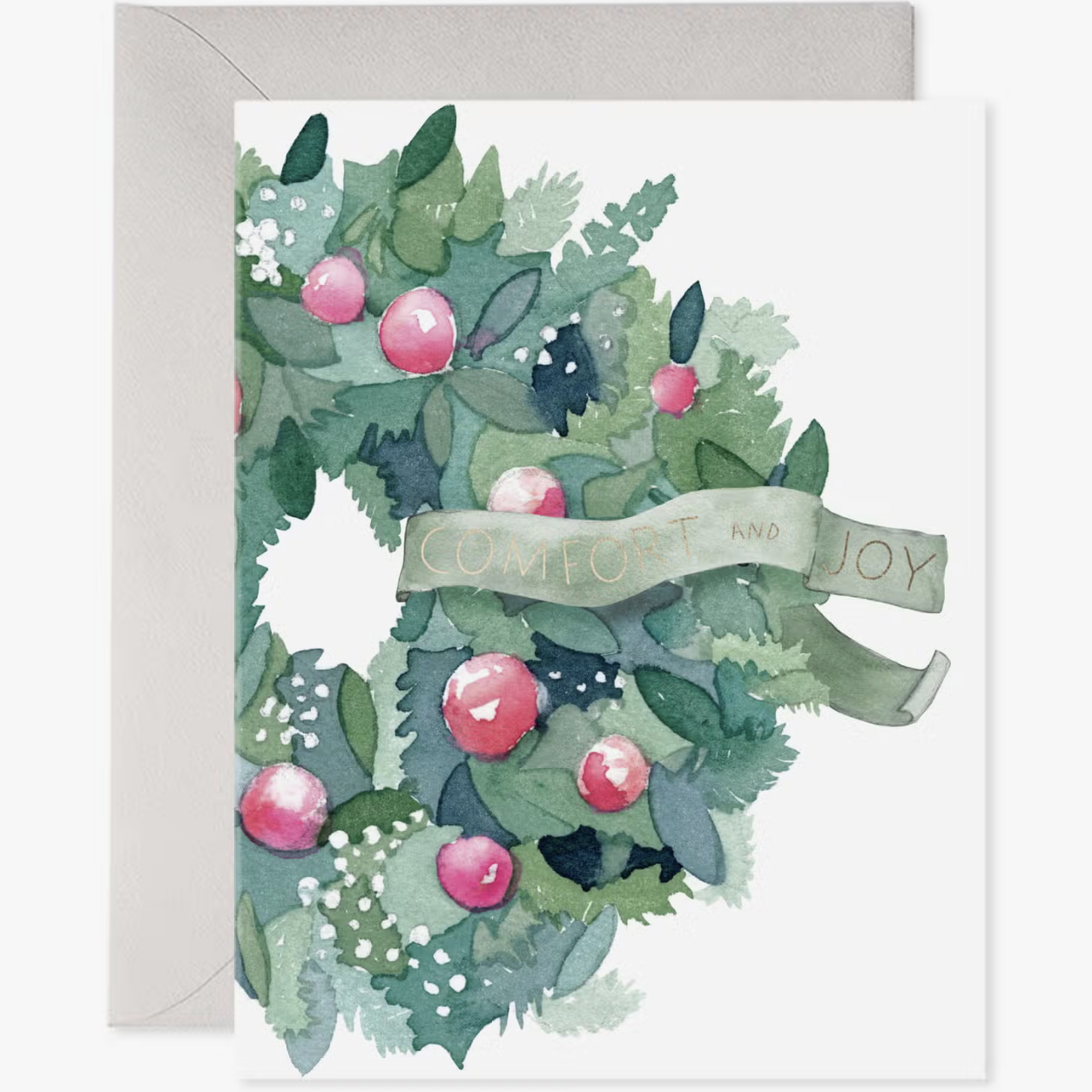 Comfort and Joy Wreath Card