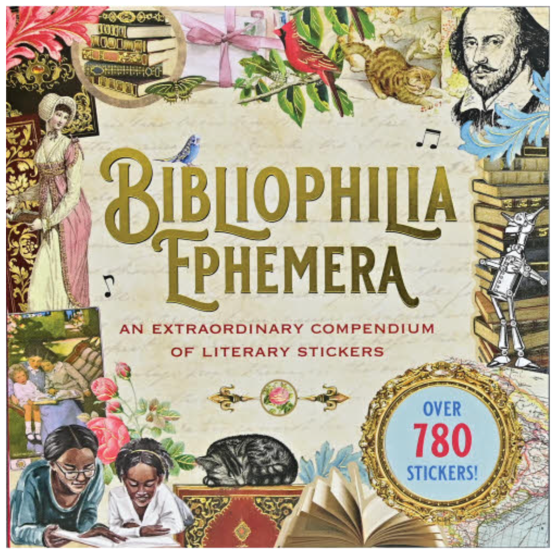 Bibliophilia Ephemera Sticker Book - (Paperback)