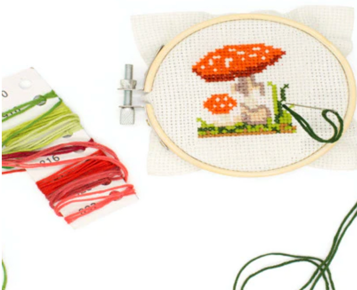 Mushroom Mini Cross Stitch Embroidery Kit