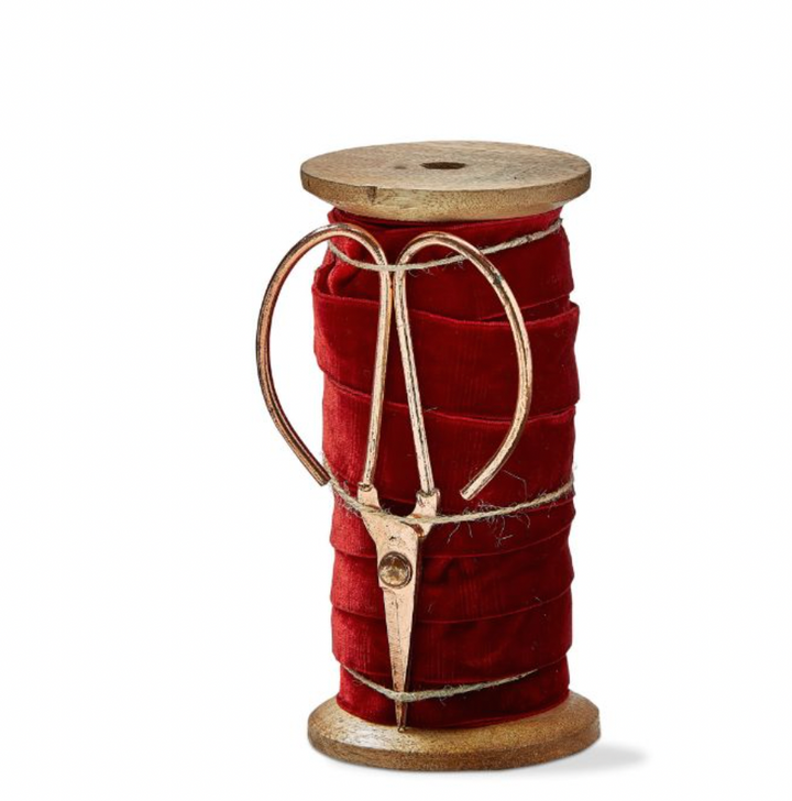 Velvet Ribbon with Spool and Scissors