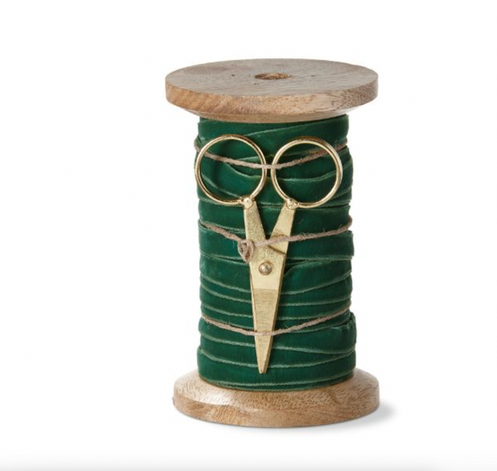 Velvet Ribbon with Spool and Scissors