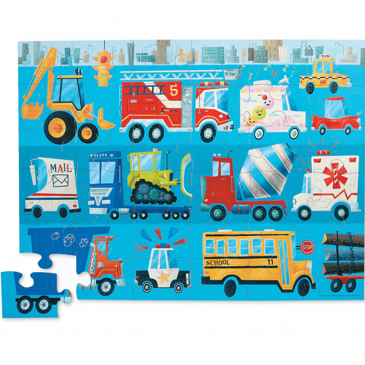 36-Piece Vehicles Floor Puzzle
