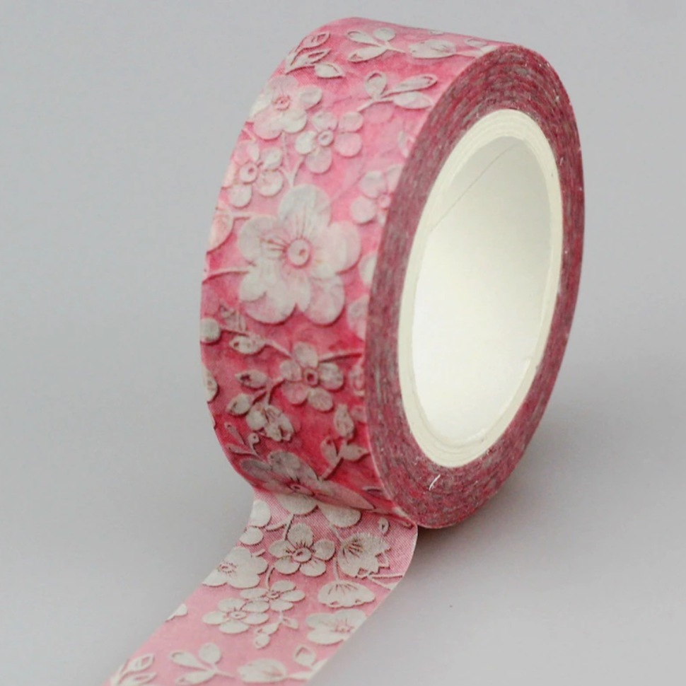 Bright Pink Floral Washi Tape