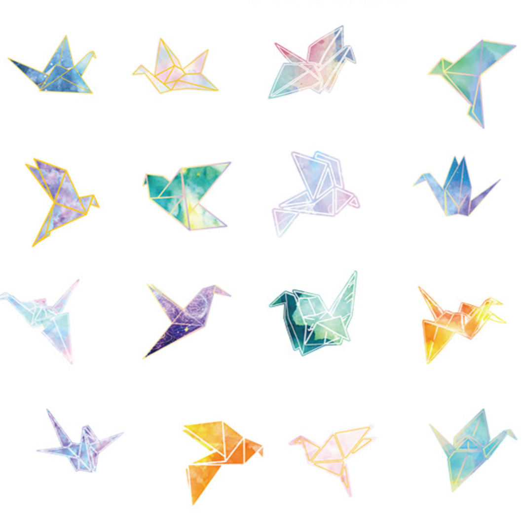 Paper Cranes Stickers - pack of 45