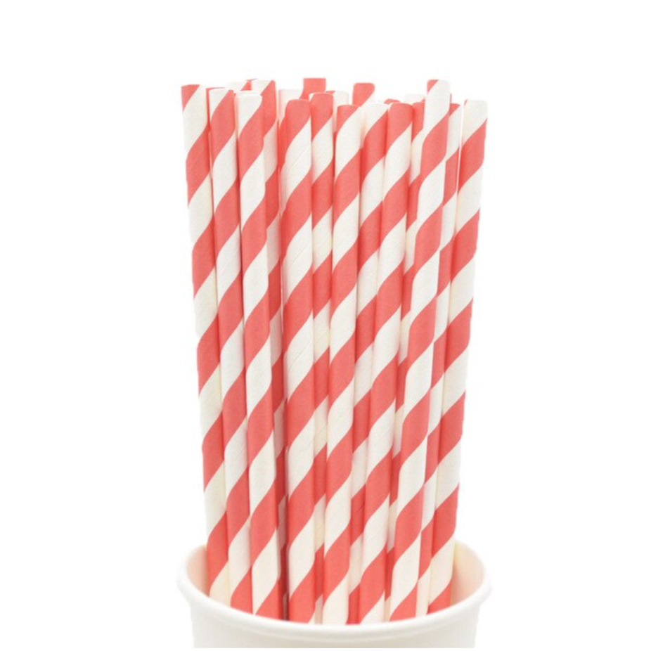Paper Straws - Red Stripe