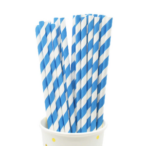 Paper Straws - Blue Stripe