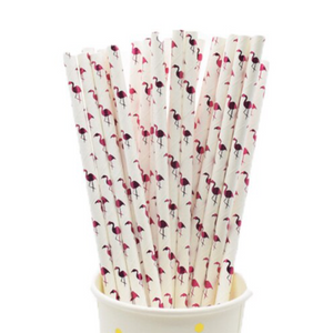 Paper Straws - Foil Flamingos