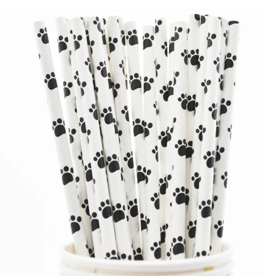 Paper Straws - Paw Prints