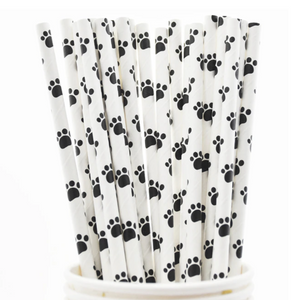 Paper Straws - Paw Prints