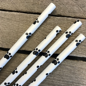 Paper Straws - Paw Prints
